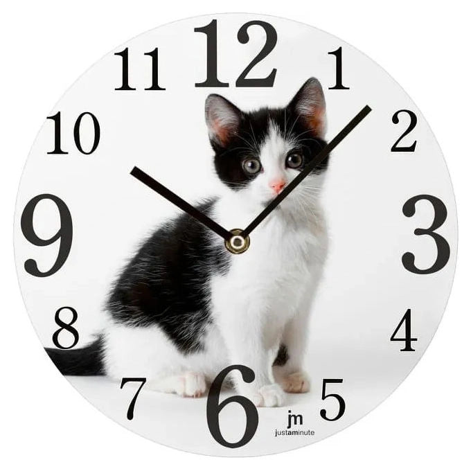 Lowell 15000 DOG Orologio da Parete in Vetro con Cane Decorativo diametro 33,5 cm