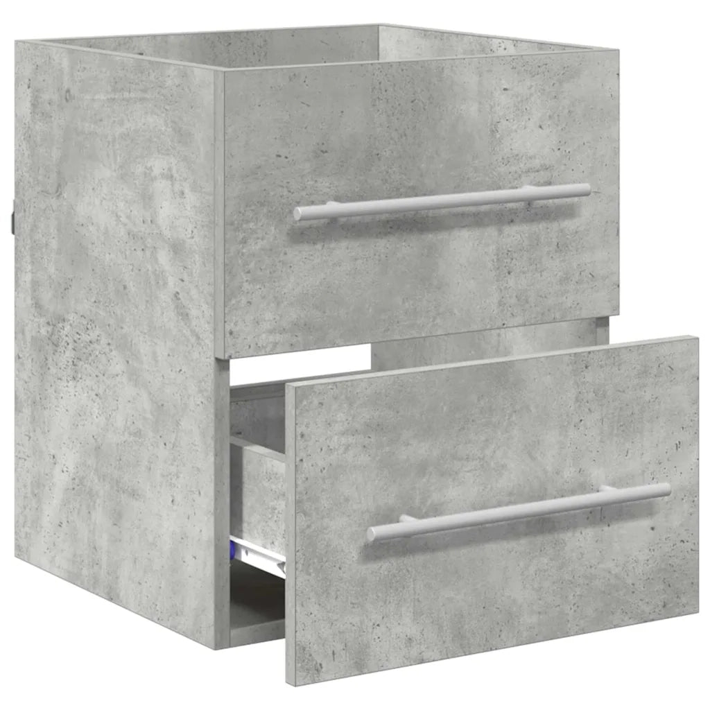 Mobiletto sottolavabo a parete di grande capacità per il bagno 38,5 x 41 x 48 cm legno composito grigio cemento 02_0052662