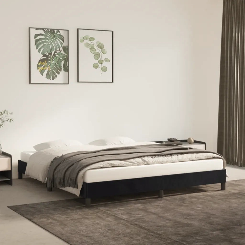 Giroletto senza Materasso-Struttura Letto Nero 180x200 cm in Velluto 876459