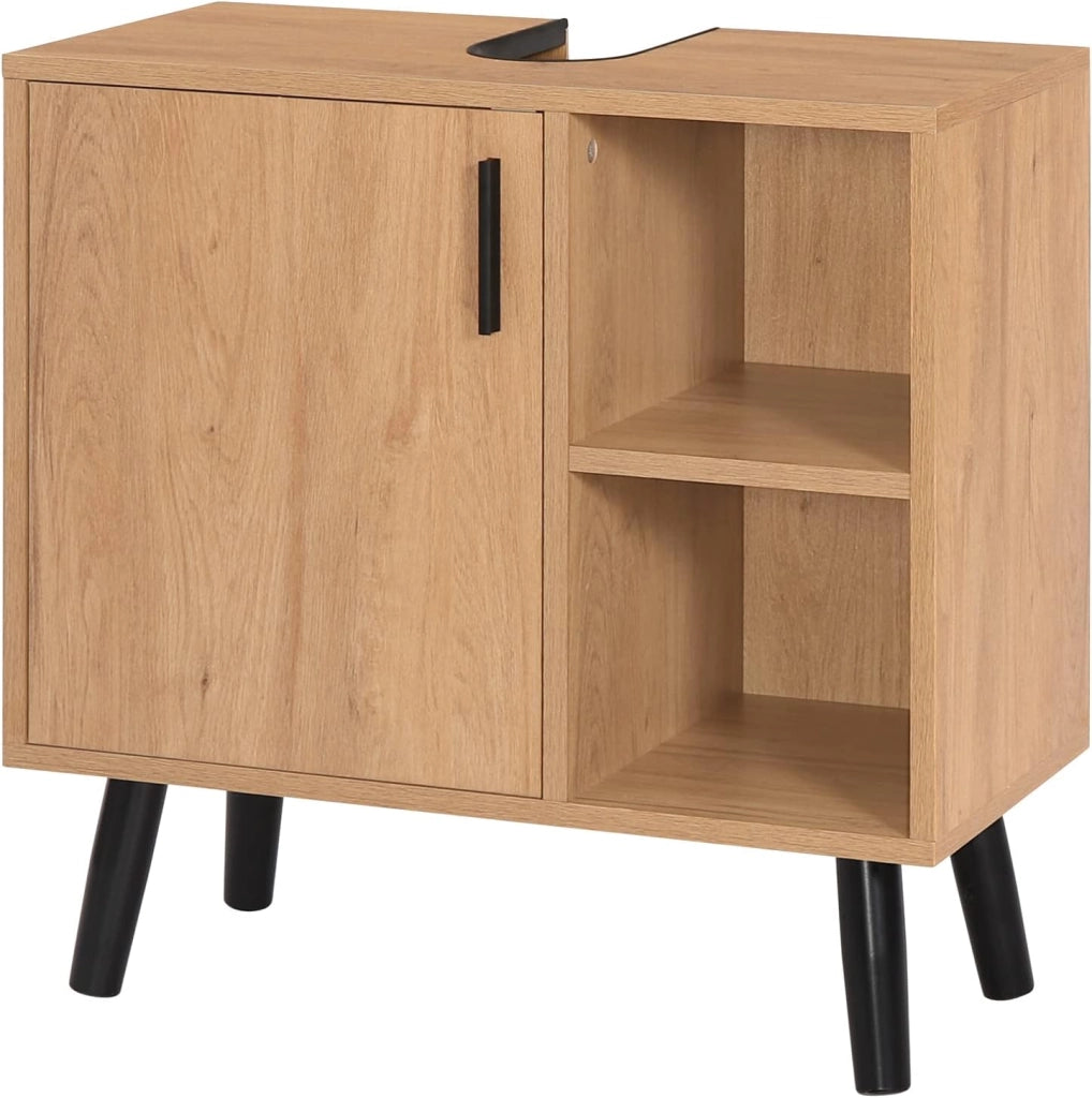 Set di mobili da bagno con armadietto a specchio, per bagno, comò con 4 cassetti, in metallo + legno, modello 14