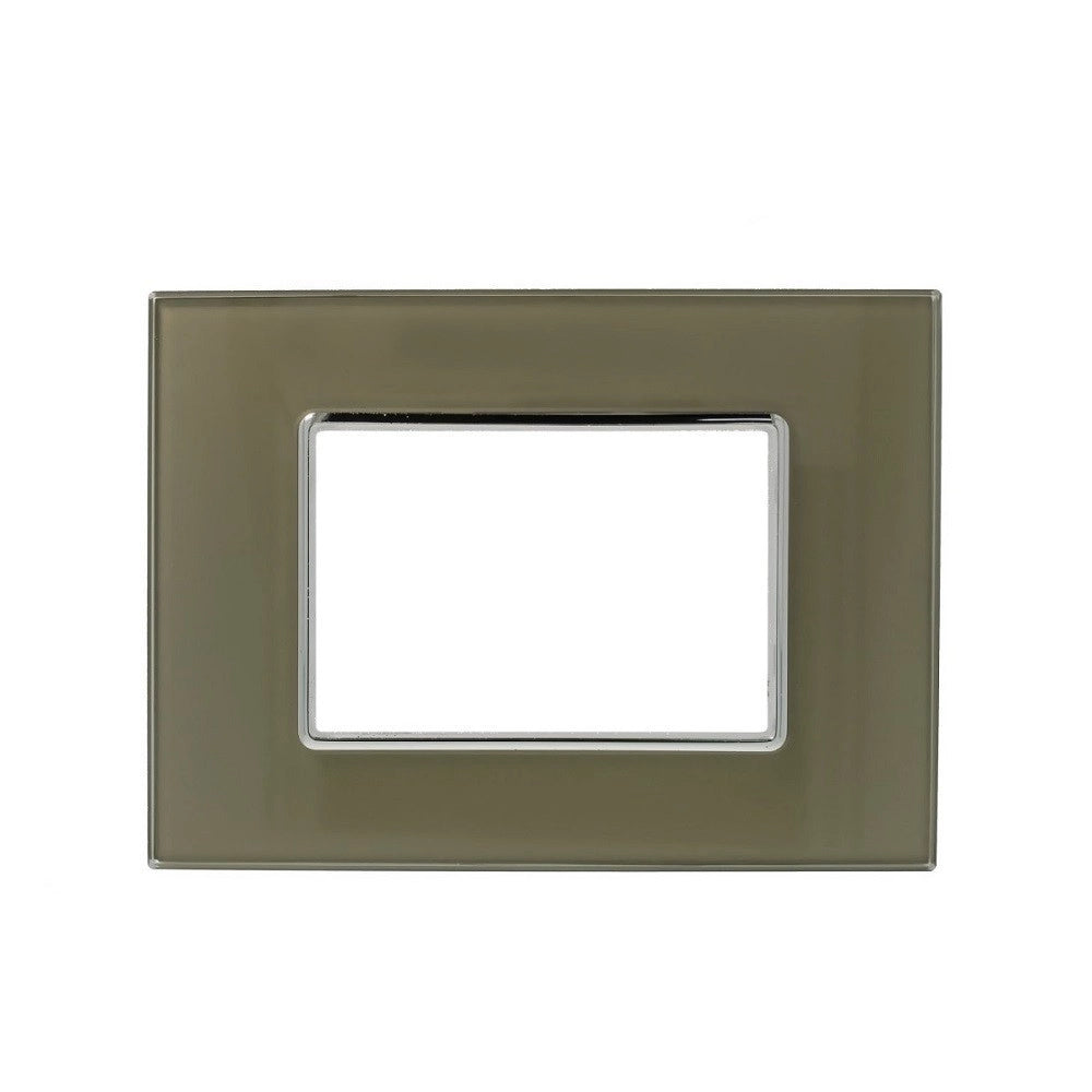 Trade Shop - Placca Cristal 3m 4m 6m Bronzo Effetto Vetro Compatibile Con Bticino Axolute -