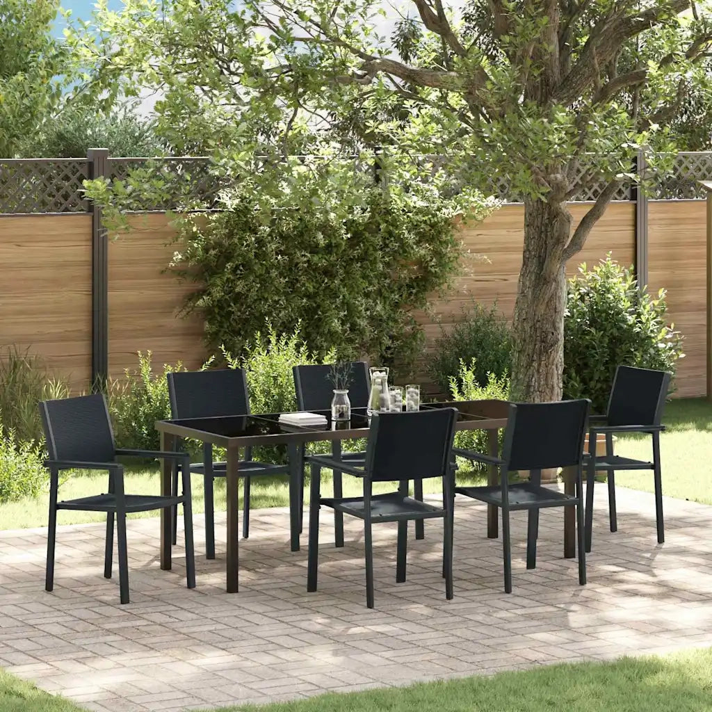 Set da Pranzo per Giardino 7 pcs Nero 3379154