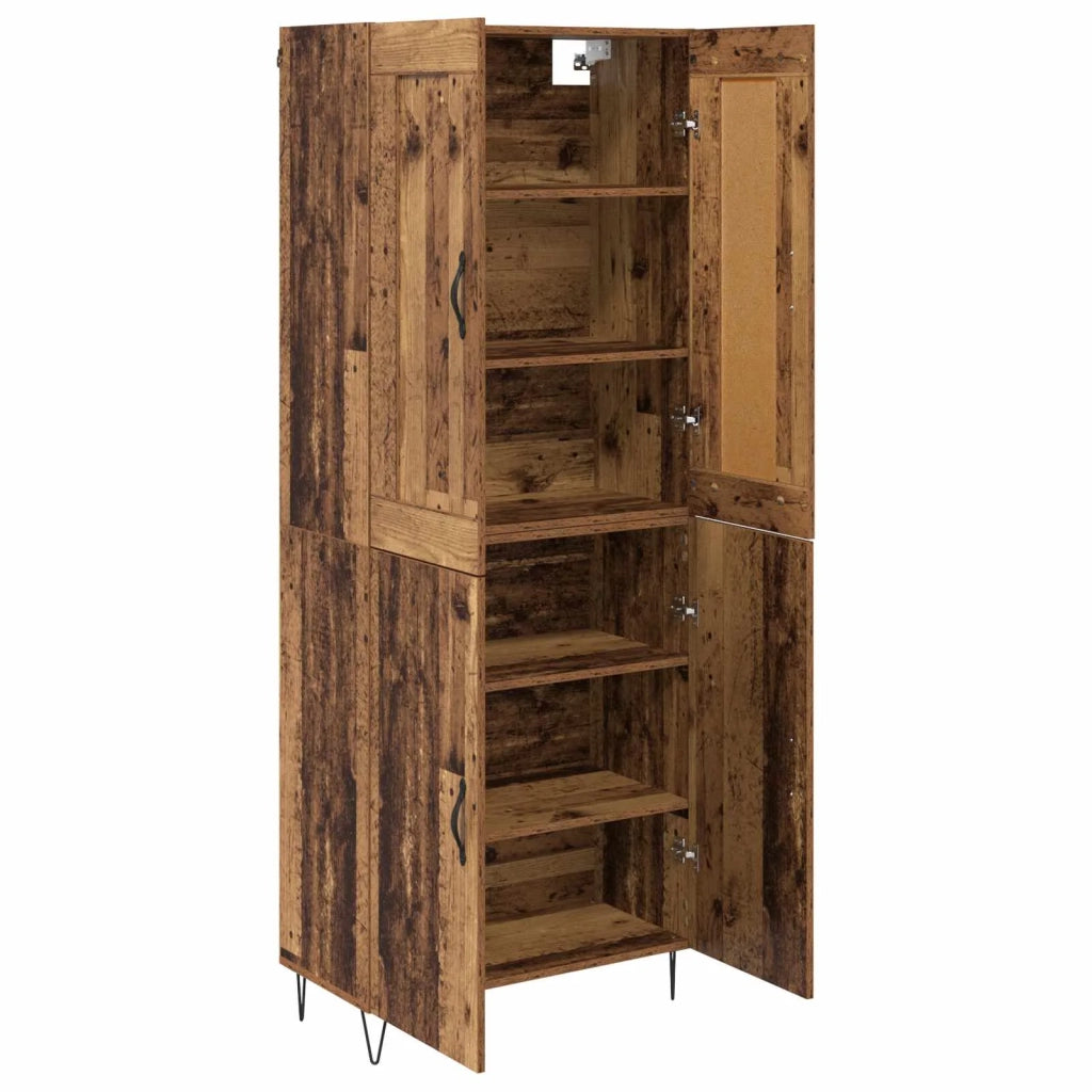 Credenza | Madia | Buffet da pranzo | Armadio da pranzo Legno vecchio 69,5 x 34 x 180 cm Legno multistrato