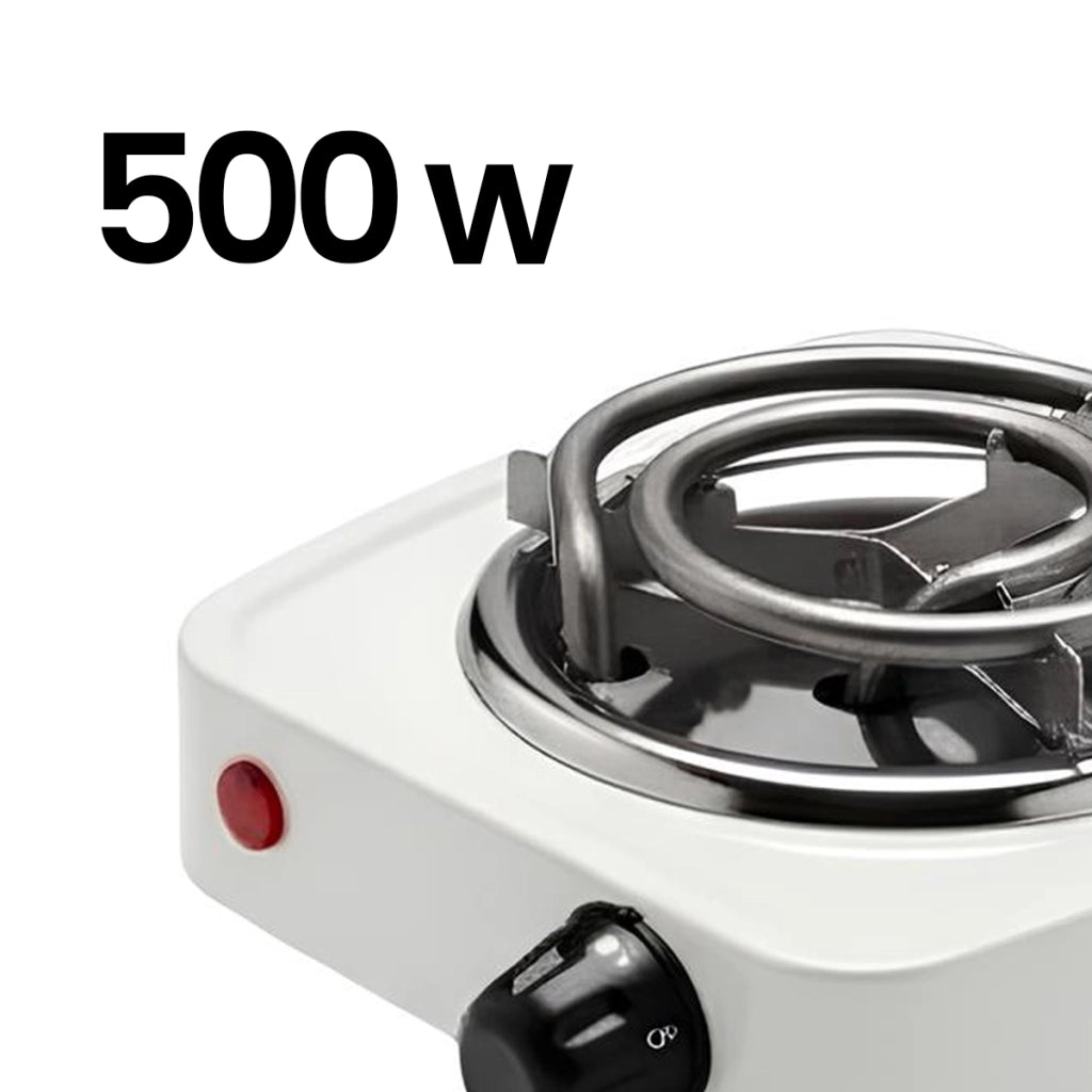 Rechaud Elettrico Portatile 500W Piastra Riscaldante 14cm Compatto Bianco Avizar
