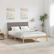 Letto con Testiera Rivestita con testiera Marrone 135 x 190 cm 878832