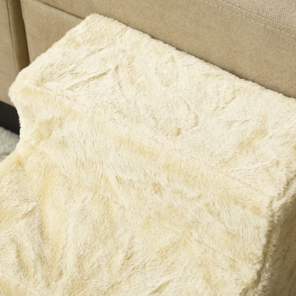 Scala per Cani 3 Gradini con Copertura Lavabile ¨C zephmum ¨C 46x35x35 cm Beige