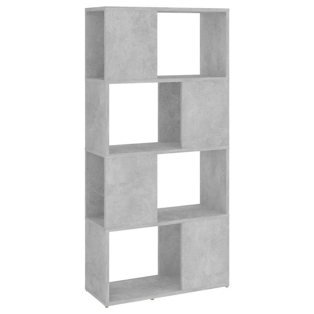 Libreria Divisorio-Scaffale per Libri-Mobile di Stoccaggio Grigio Cemento 60x24x124,5 cm