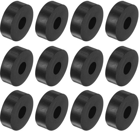 Afstandhouders in gomma per isolamento antisismico - 12 pezzi - nero - 10 x 10 x 30 mm