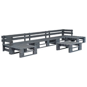 Set di mobili da giardino mobili da esterno set di mobili in pallet 6 pezzi legno grigio 02_0018465