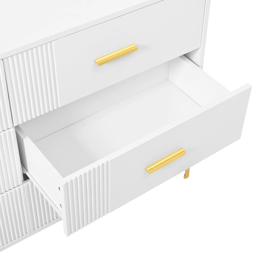 Cassettiera con 6 cassetti 120x40x76 cm in MDF; bianco
