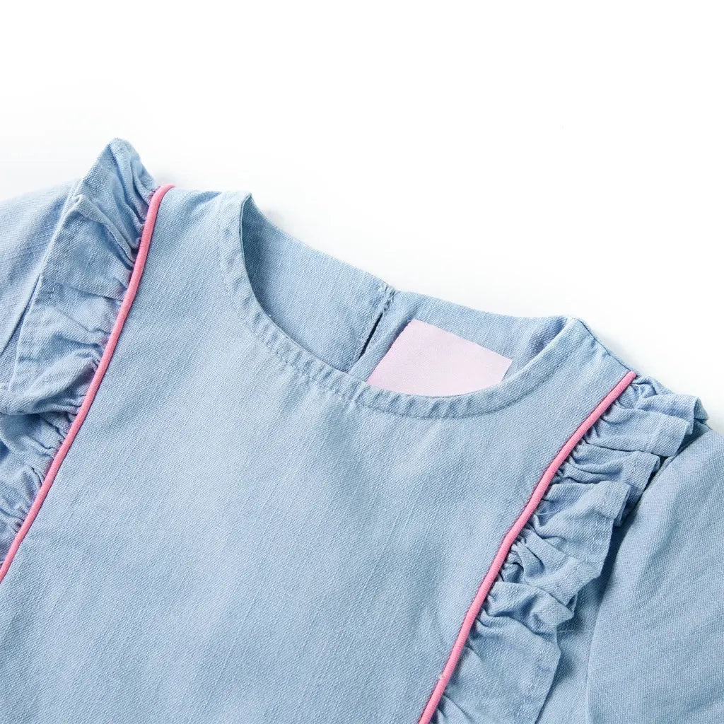 Abito da Bambina con Volant Blu Tenue 128cod mxl 134889