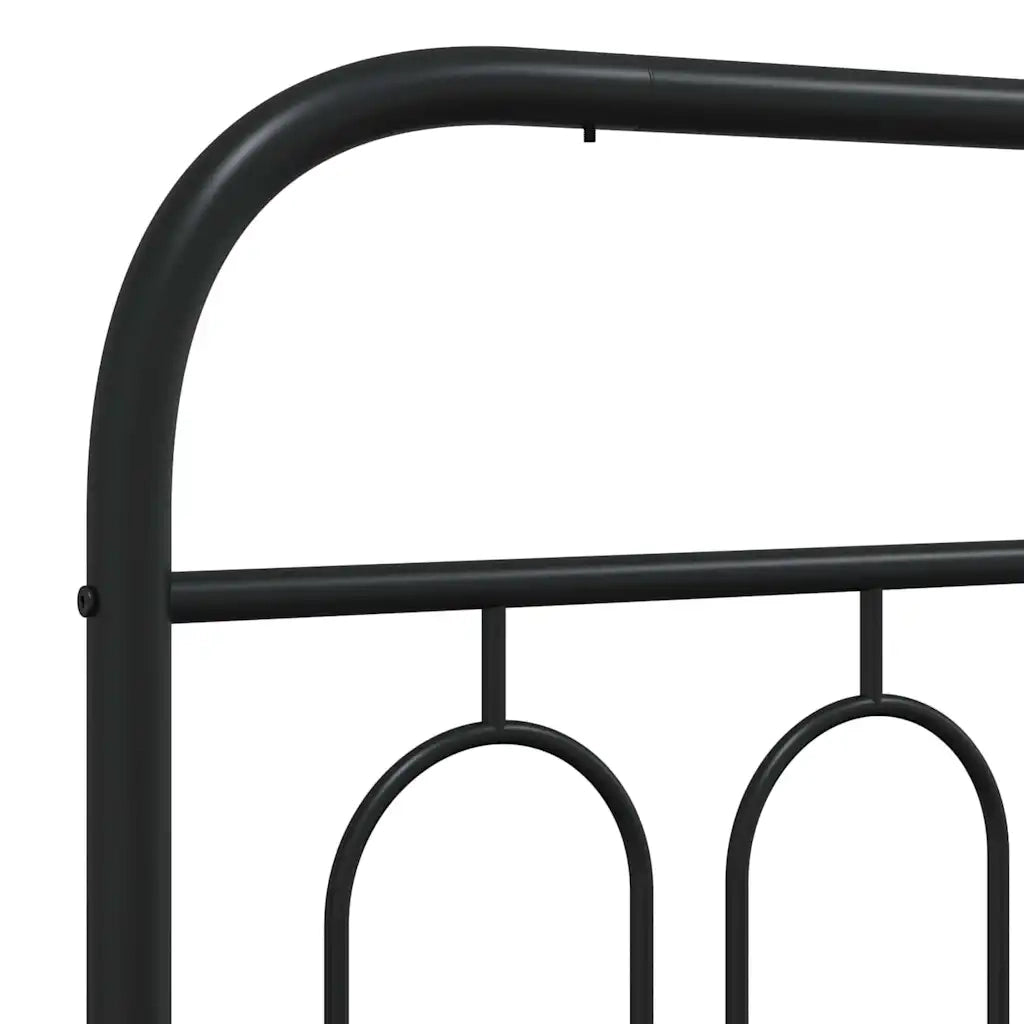 Giroletto con Testiera-Struttura Letto con testiera in Metallo Nero 135x190 cm 422228