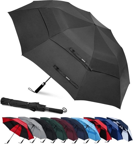 Paraplu da Golf da 157 cm - Apertura Automatica - Grande Dimensione - Telo a Doppia Ventilazione - Impermeabile e Resistente al Vento
