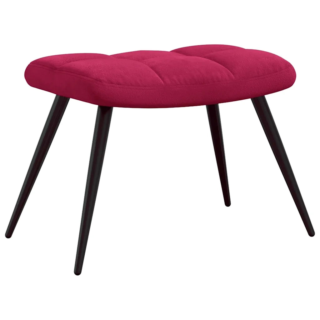 Divano Sedia-Poltrona Relax con Poggiapiedi Rosso Vino in Velluto 174779