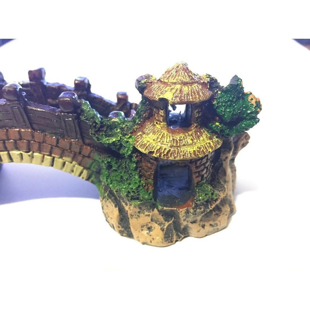 Trade Shop - Decorazione Per Acquario Ponte Subacqueo Resina Pesci Acqua Ornamento Vasca -