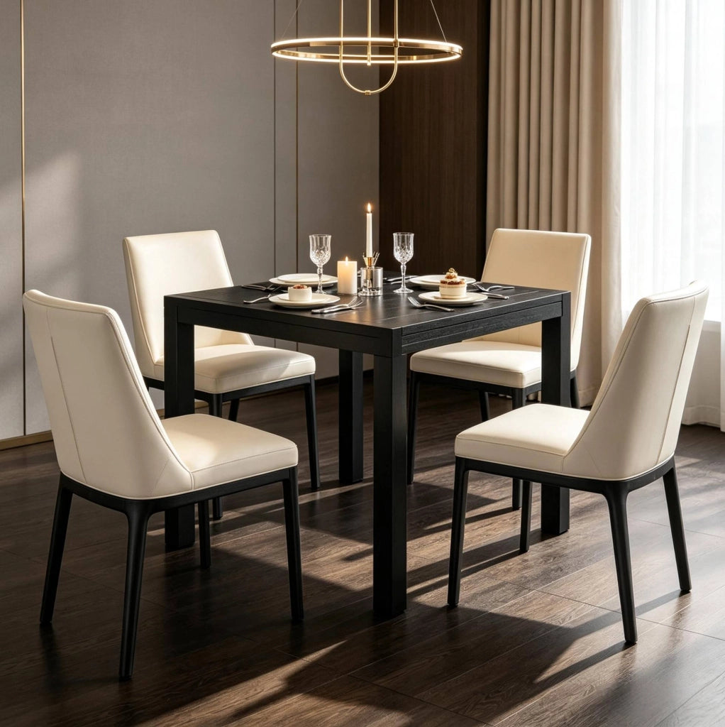 Tavolo da giardino allungabile 80-160 x 80 cm in alluminio nero