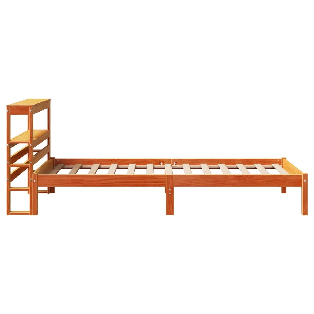 Giroletto con Testiera Marrone Cera 90x190 cm Massello Pino 3305733