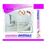 Trade Shop - Zanzariera Universale Finestra Bianca Adesiva Con Nastro Velcro 150x220cm 10228 -