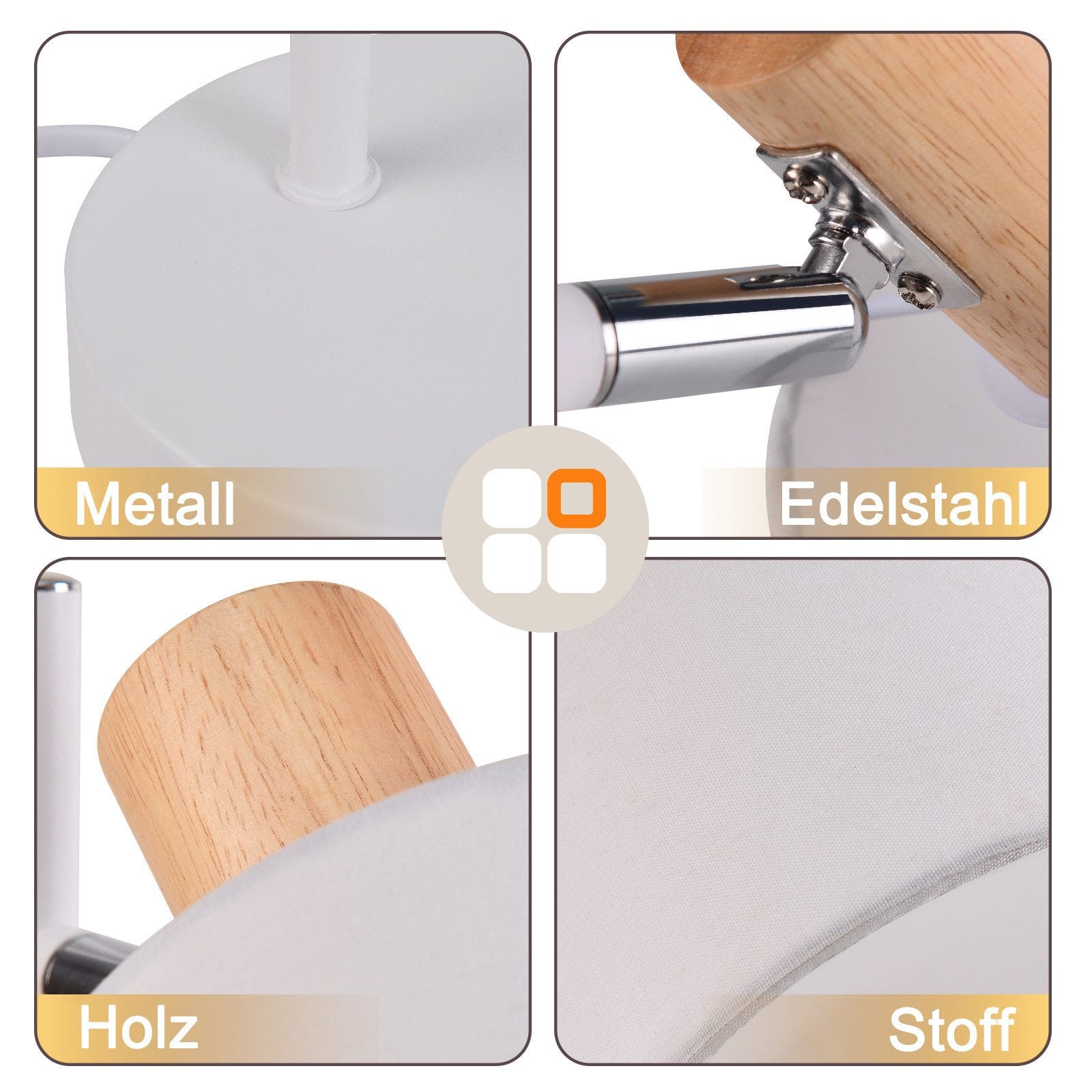 ZMH Lampada da tavolo retrò bianca E14 paralume tessuto con interruttore per soggiorno camera letto