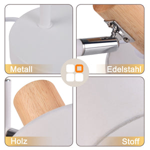 ZMH Lampada da tavolo retrò bianca E14 paralume tessuto con interruttore per soggiorno camera letto