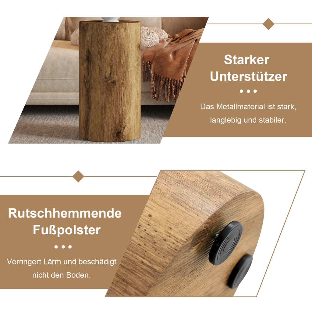 Tavolino da caffè rotondo con piano in MDF - per soggiorno - legno