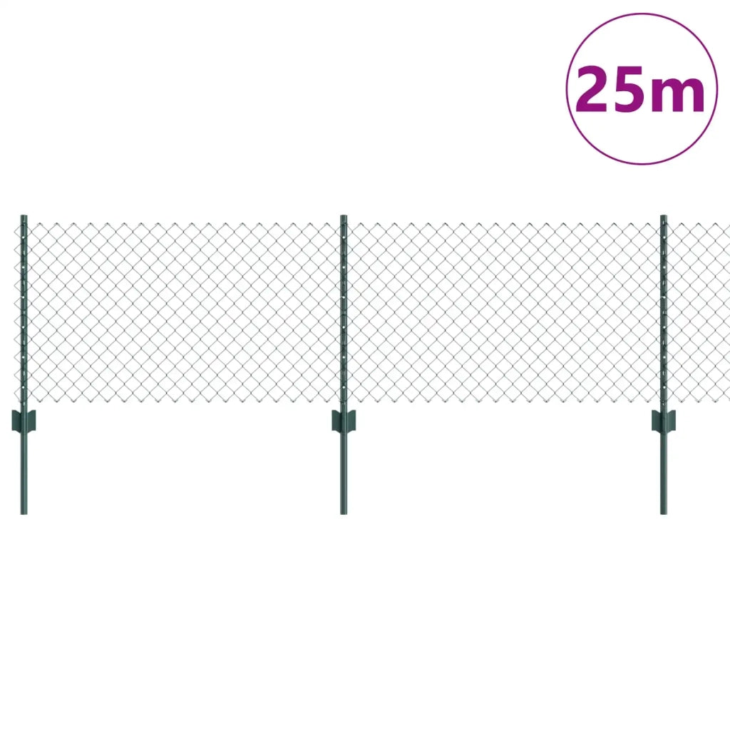 Recinzione a maglie con palo 25 x 0,6 m Verde Rete 3336246