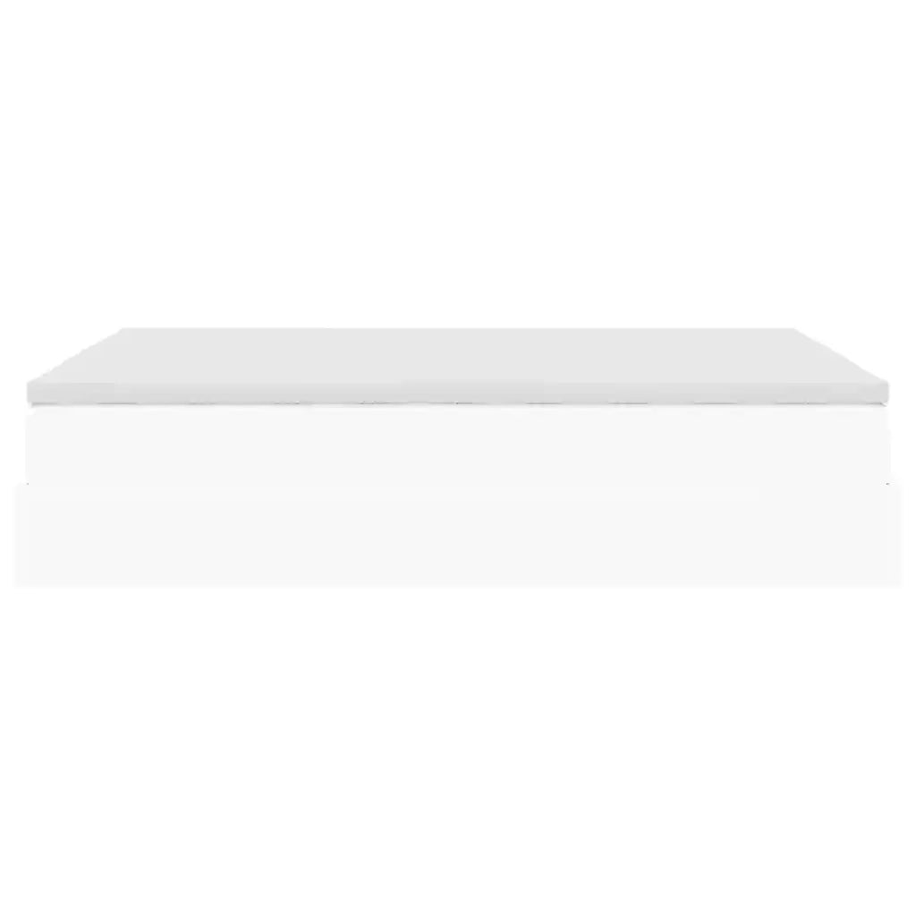 vidaXL Struttura Letto Pouf con Materasso Bianco 140x190 cm Similpelle