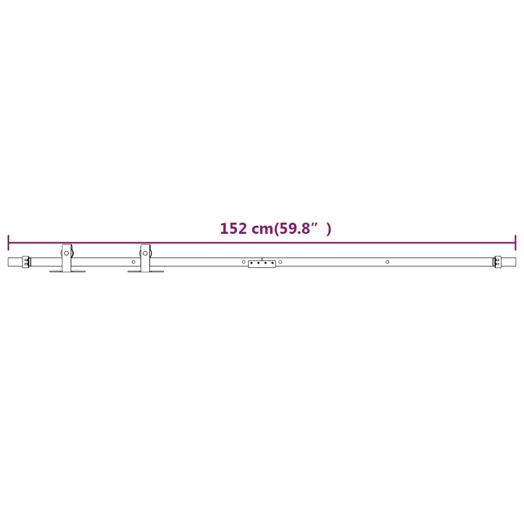 Kit Mini Anta Scorrevole in Acciaio al Carbonio Bianco 152 cm 151696