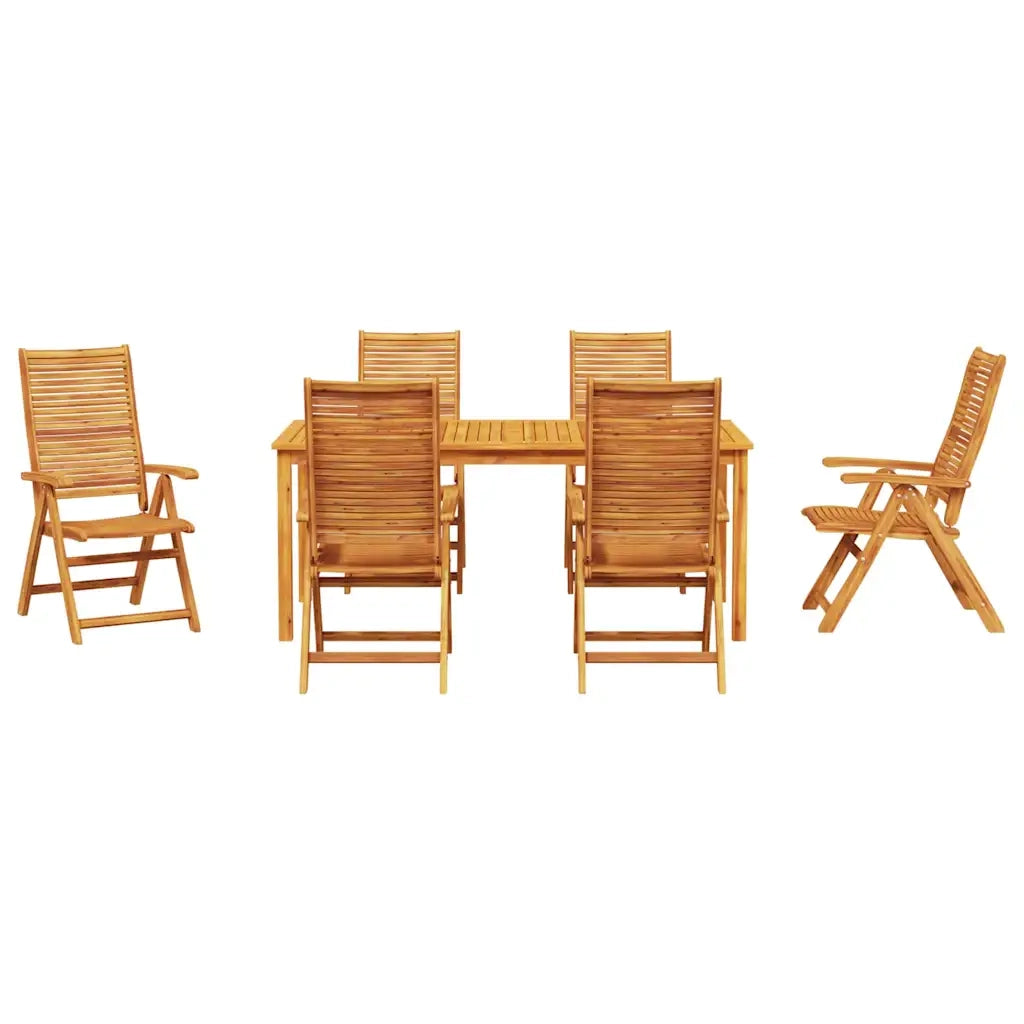 vidaXL Set da Pranzo per Giardino 7 pcs Marrone