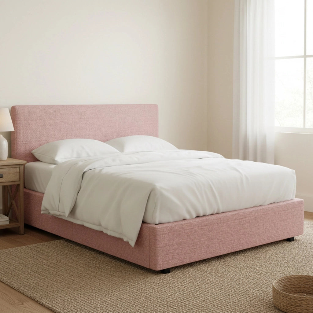 Worthing, Letto Matrimoniale Sfoderabile Made in Italy, Rosa
