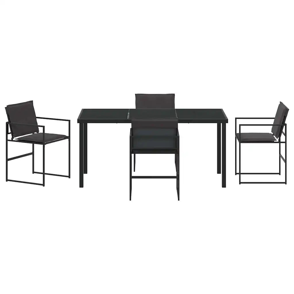 Set da Pranzo per Giardino 5 pcs Nero