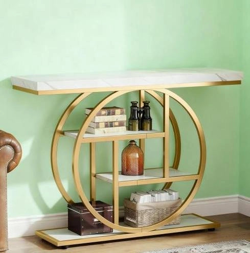 Tavolo consolle industriale a 4 ripiani 105 cm