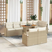 Set Divano da Giardino con cuscino 9 pcs beige e panna 3349602