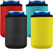 Tappeti di Copertura in Neoprene per Stand Frigorifero Non-Slittente per Birra Cola Etc - Pacchetto da 4 Nero Rosso Giallo Blu