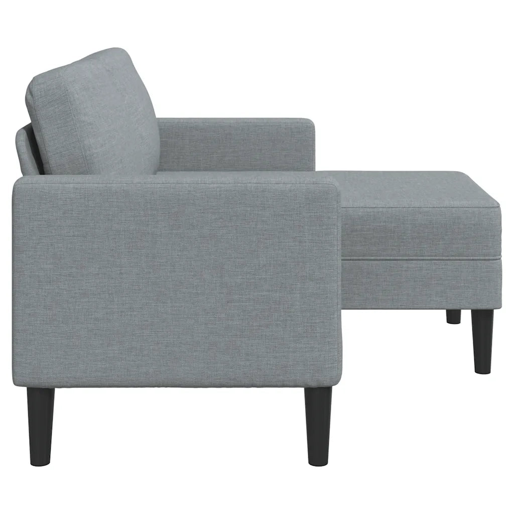 Divano 2 Posti con Chaise a L Grigio Chiaro 125 cm in Tessuto 4107061