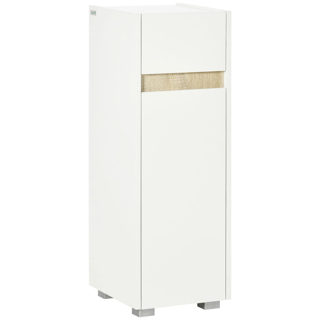 MOBILETTO BAGNO CON CASSETTO E ARMADIETTO IN LEGNO 30X33X88CM BIANCO