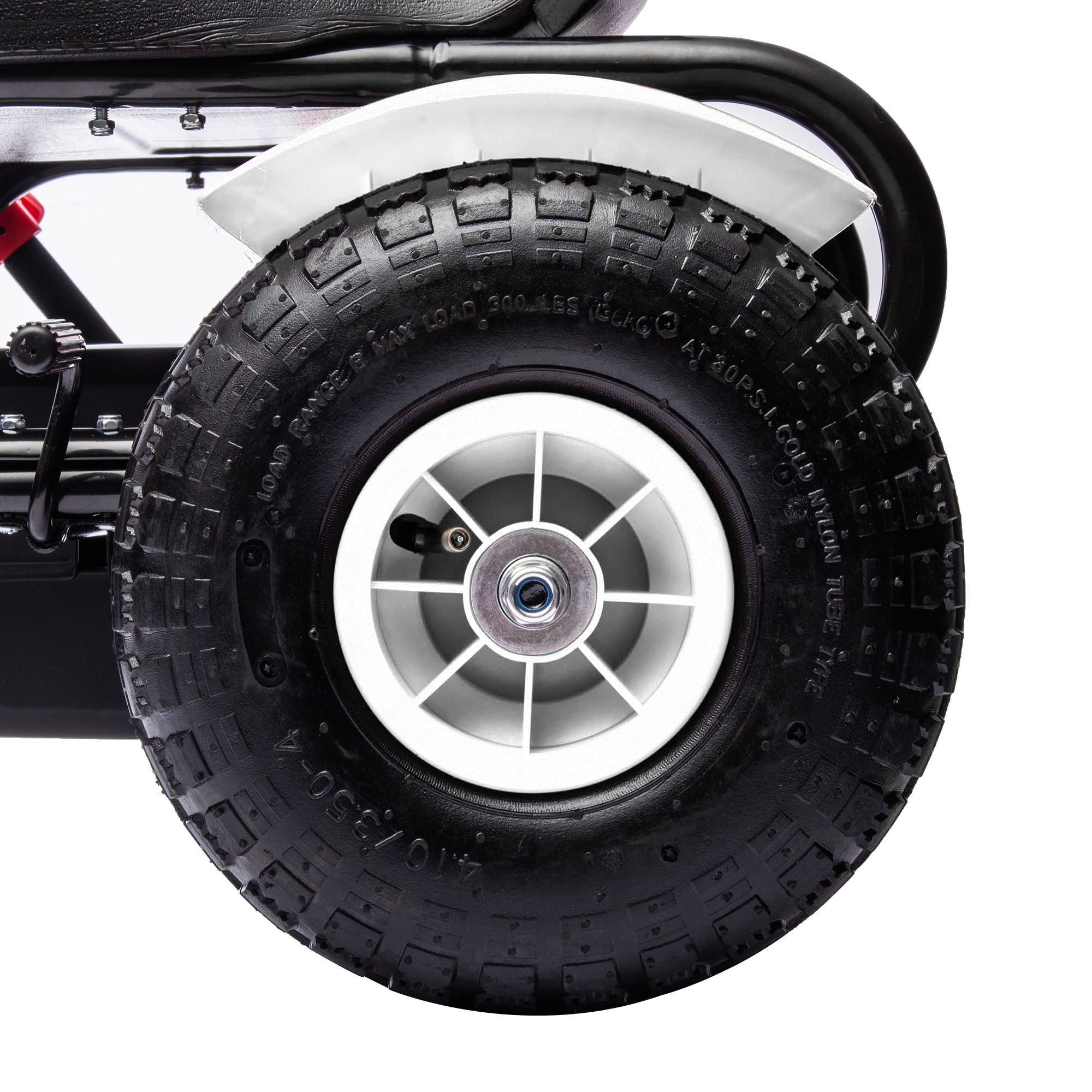 Go Kart a Pedali per Bambini 121x58x61 cm con Sedile Regolabile e Freno a Mano Bianca