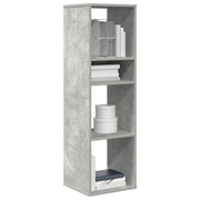 Libreria-Scaffale per Libri-Mobile di Stoccaggio Grigio Cemento 34x31x112 cm in Legno Multistrato