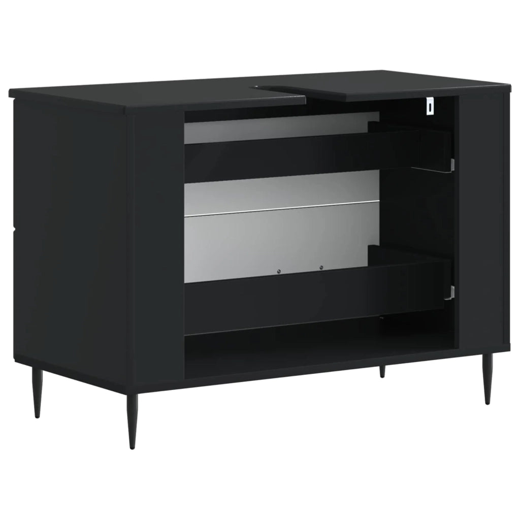 Armadio per Lavabo da Bagno HAARLEM Nero 82 x 41 x 58,5 cm 896796