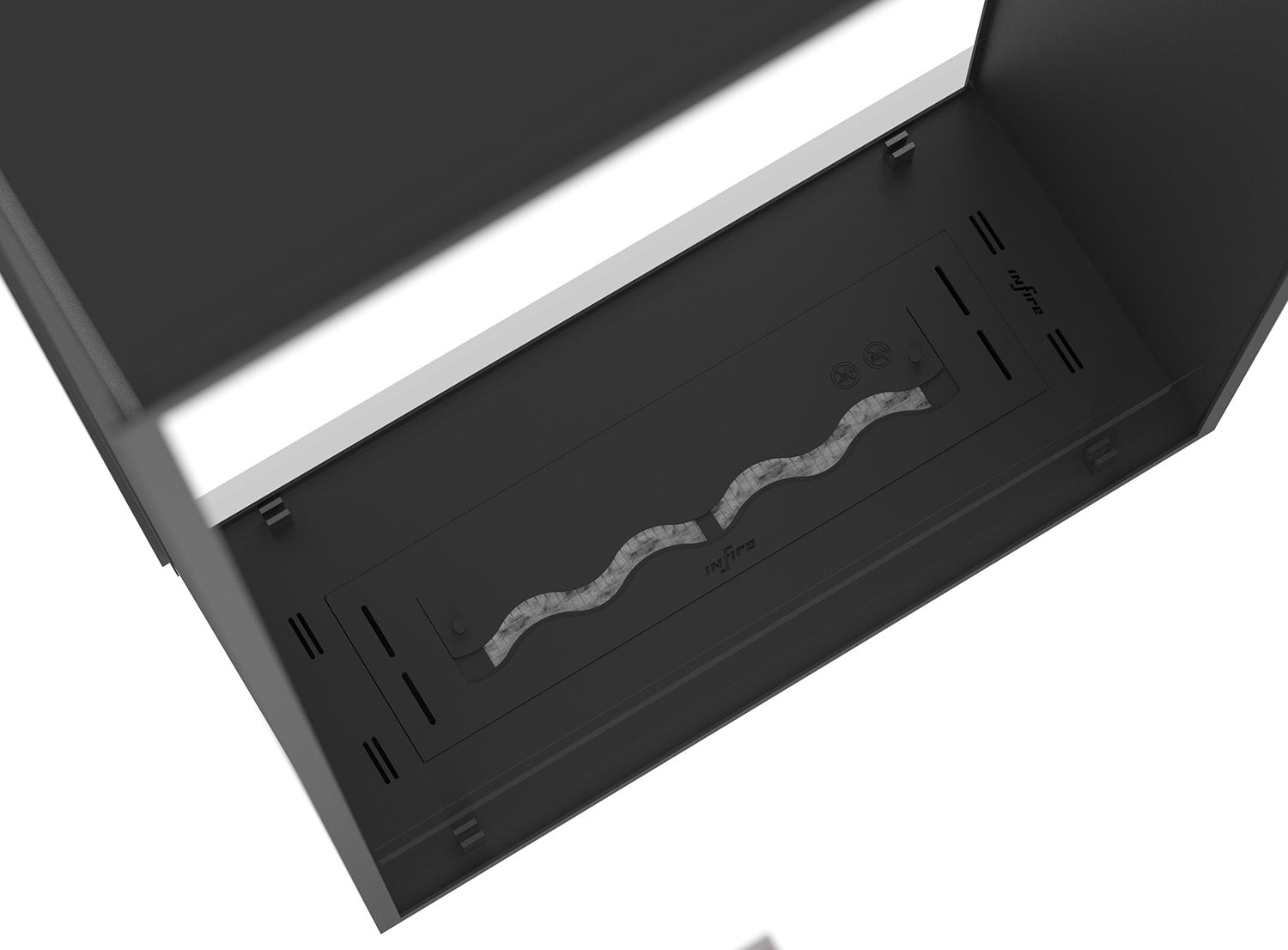 Camino a Bioetanolo da Incasso 83,5x163,5x35 cm Bifacciale 2 Side 1600 Slim Verticale Nero con Vetro