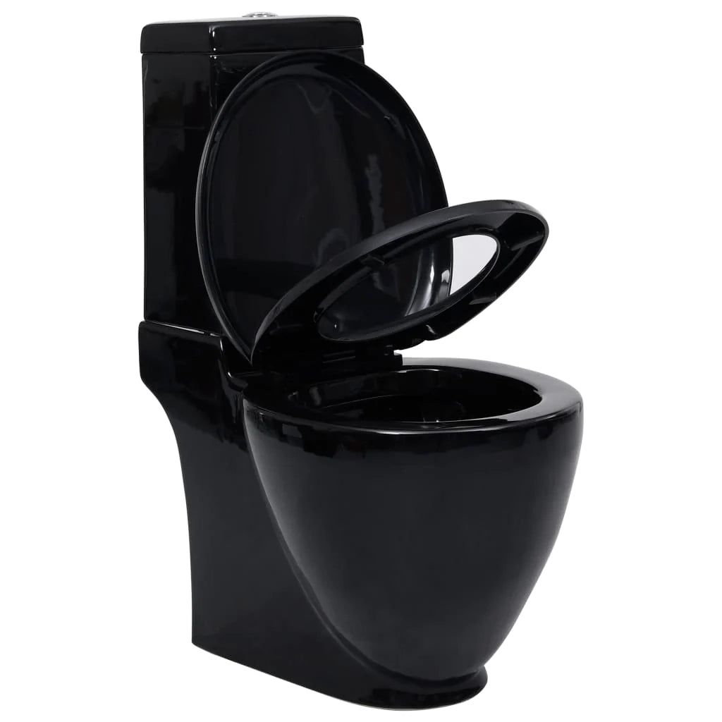 WC rotondo in ceramica con doppio scarico e base nera 02_0003561