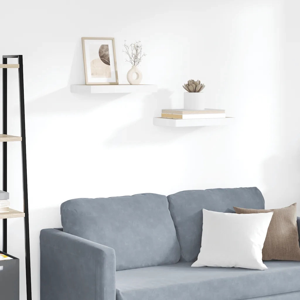 Scaffali a Parete 2 pz Rovere e Bianco 40x23x3,8 cm in MDF cod mxl 59596