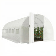 Tunnel Serra 6x3x2 m ¨C Zephmum ¨C Bianco Acciaio Galvanizzato 12 Finestre