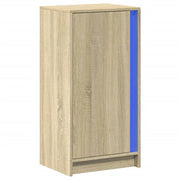 Buffet credenza cassettiera mobiletto mobile contenitore organizer per cucina soggiorno salotto con illuminazione a LED finitura rovere Sonoma 42,5 x 34 x 85 cm legno ingegnerizzato marrone 02_0029796