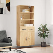 Credenza-Buffet-Armadio da cucina Rovere Sonoma 69,5x34x180 cm in Legno Multistrato 578405