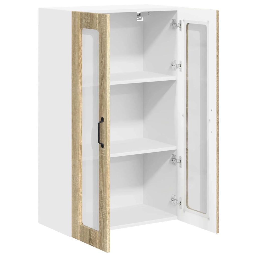 Mobile in vetro da parete LUCCA Rovere Sonoma 60 x 31 x 100 cm