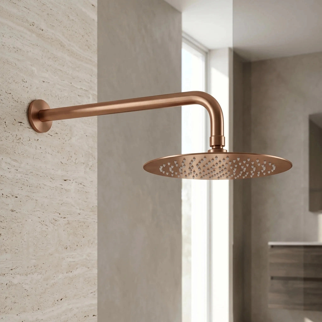 Soffione Doccia Rotondo Rea Js-p014brg 25cm Brush Copper