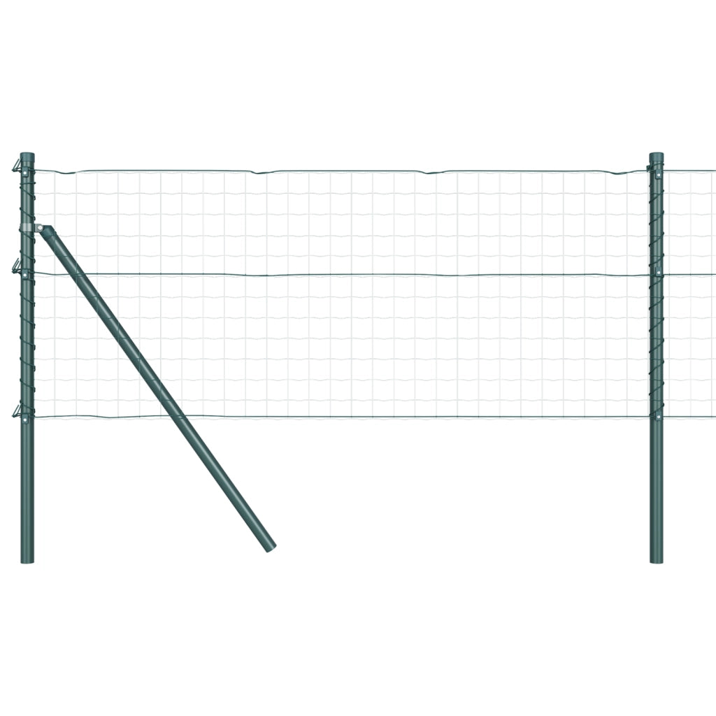 Poste per Recinzione 13 pz Verde Ã˜32 mm 120 cm Acciaio Zincato