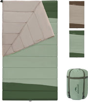 Sacco a due pelli in cotone per camping e uso all'aperto - impermeabile e adatto per 3-4 stagioni - 220 x 115 cm