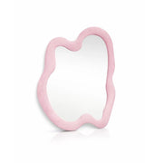 SPECCHIO ONDULATO IN VELLUTO CON GANCI PER APPENDERE DIMENSIONI 70X90X4.5CM - LINEA: CIELO COLORE ROSA